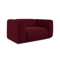 SESSEL Samt Stoff Rot - Bordeaux/Rot, Kunststoff/Textil (137/70/89cm) - Makamii