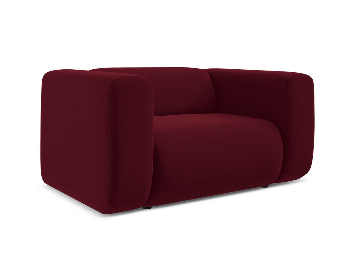 SESSEL Samt Stoff Rot - Bordeaux/Rot, Kunststoff/Textil (137/70/89cm) - Makamii