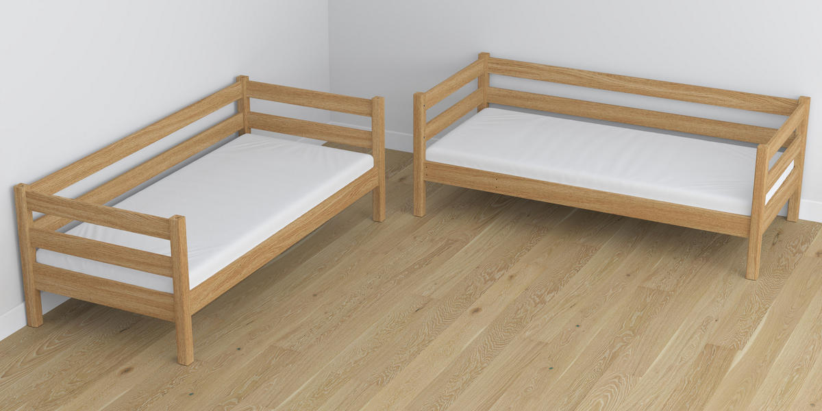ETAGENBETT N01 mit Matratzenschublade Eiche Natur 80/180 - Eiche Artisan, Naturmaterialien/Holz (80/180cm) - N-Wood