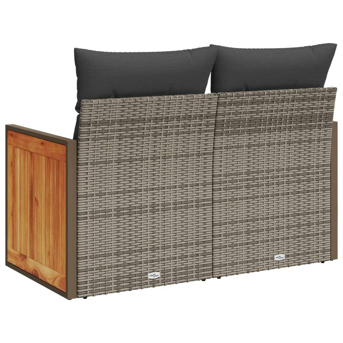 GARTENSOFA 2-Sitzer Mit Kissen Grau Poly Rattan - Grau, Kunststoff (118/69/62cm) - vidaXL
