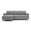 ECKSOFA Nalika Grau Velours - Schwarz/Grau, Holz/Textil (230/143cm) - Selsey