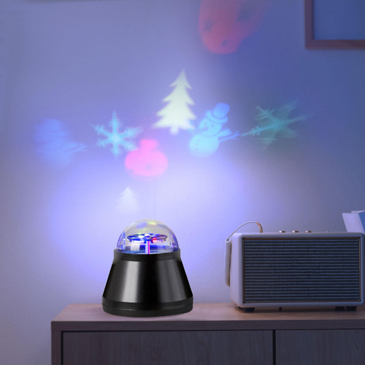 LED DEKOLEUCHTE Kunststoff Schwarz 3er Set - Schwarz, Kunststoff (10/10/10.5cm)