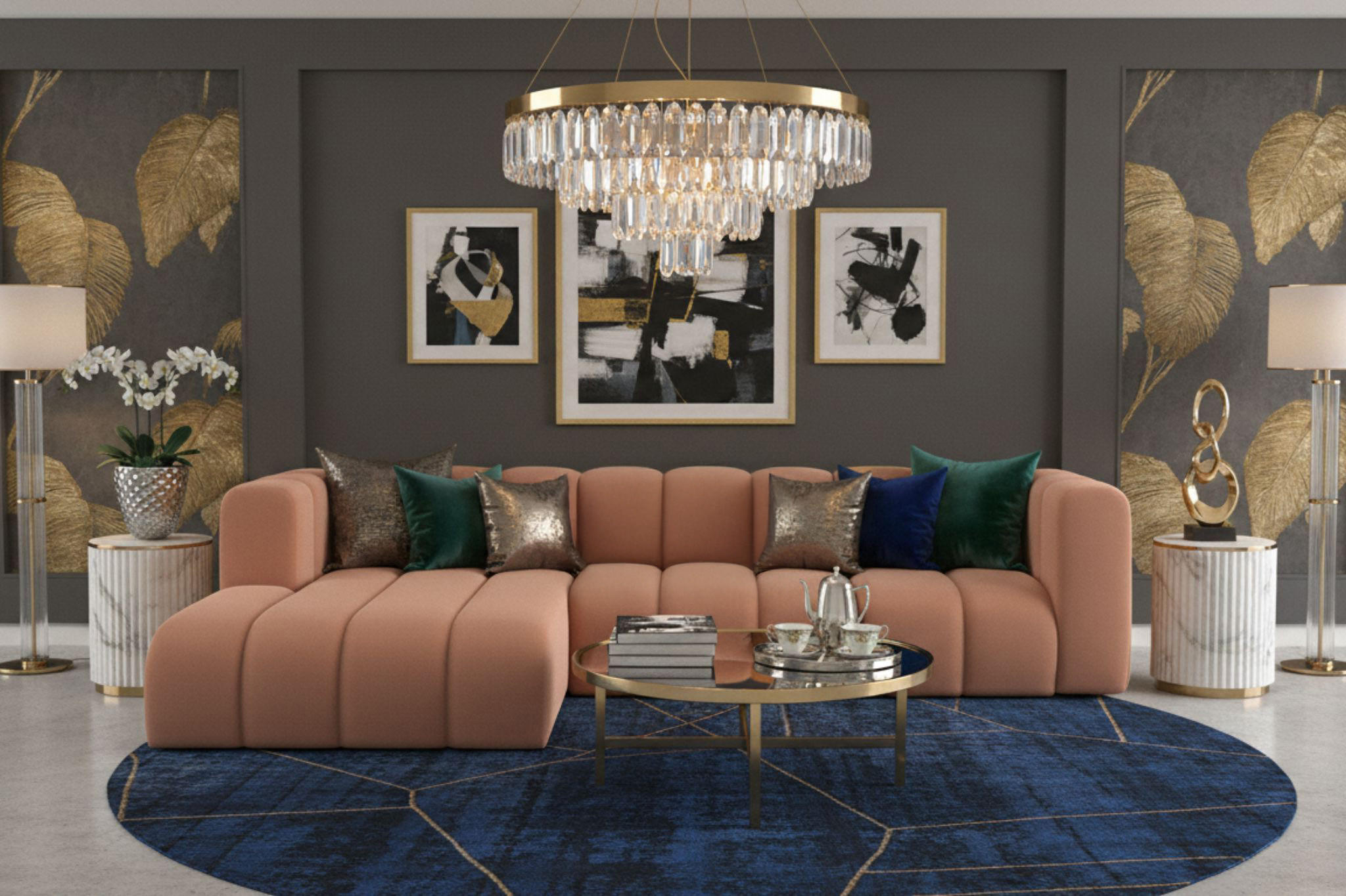 Thumbnail - Kaiser Möbel Ecksofa, Rosa, Holz, L-Form, 287x179 cm, Wohnzimmer, Sofas & Couches, Wohnlandschaften, Ecksofas