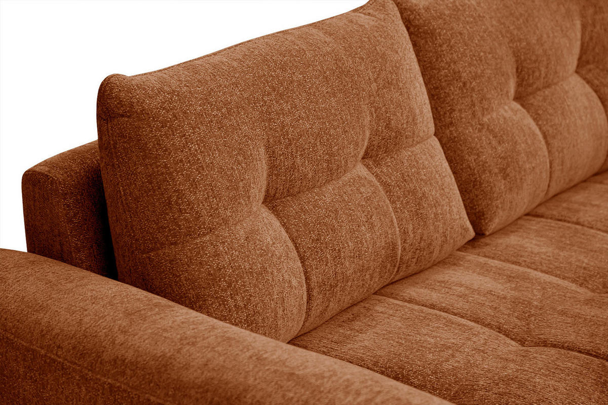 SOFA SALVINI 3-Sitzer, dunkelorange - Dunkelorange/Schwarz, Holzwerkstoff/Textil (176/88/99cm) - Courtois Laville