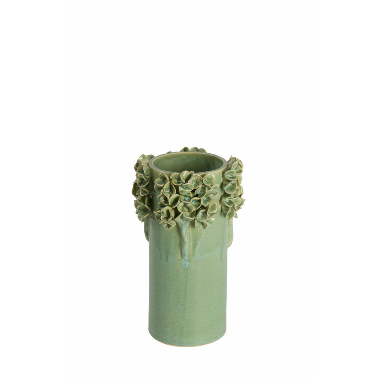 VASE Luserna - Grün - 16/16/24 cm - Grün, Keramik (24cm) - Light & Living