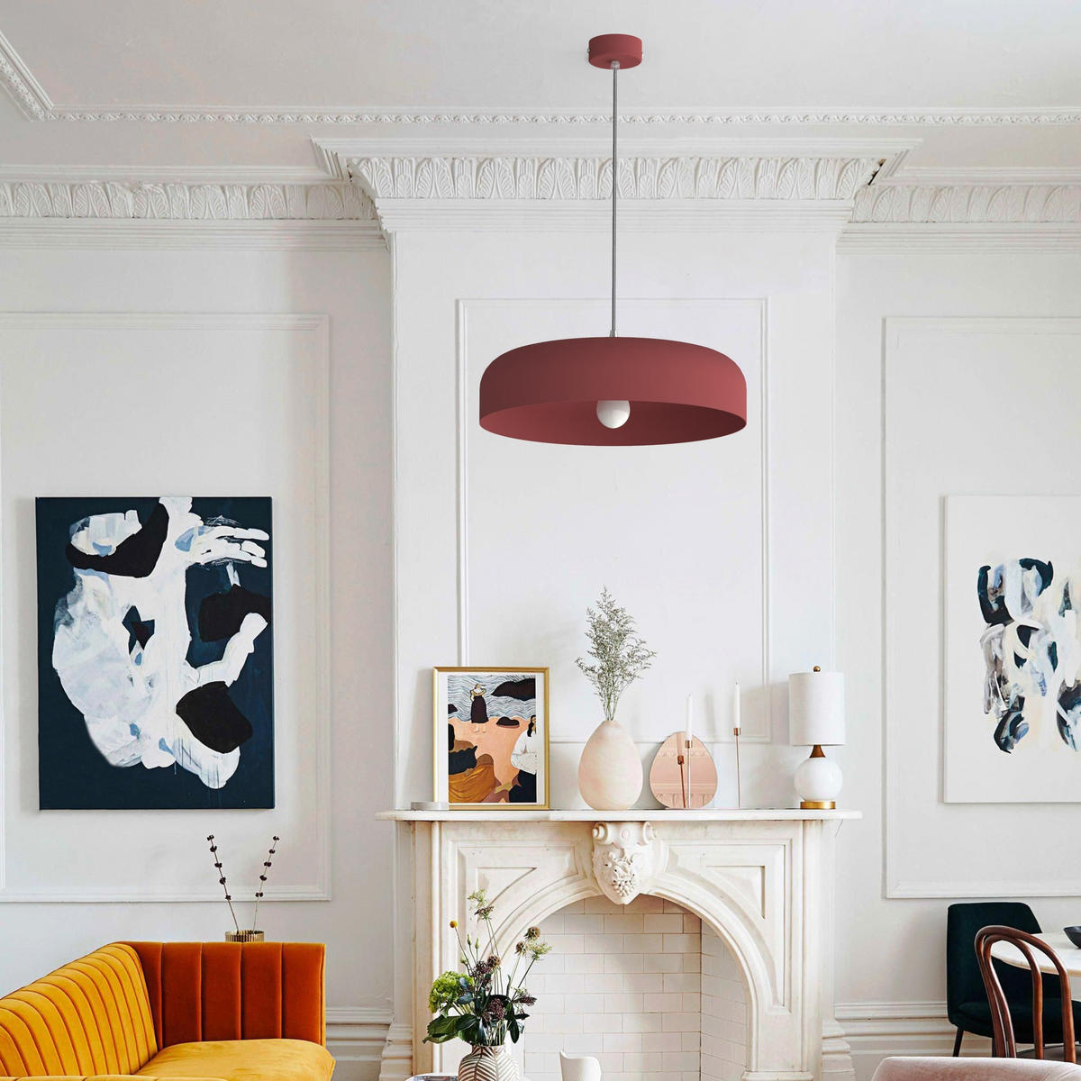 HÄNGELEUCHTE - Rot, Metall (40/40/10cm) - Lumicom