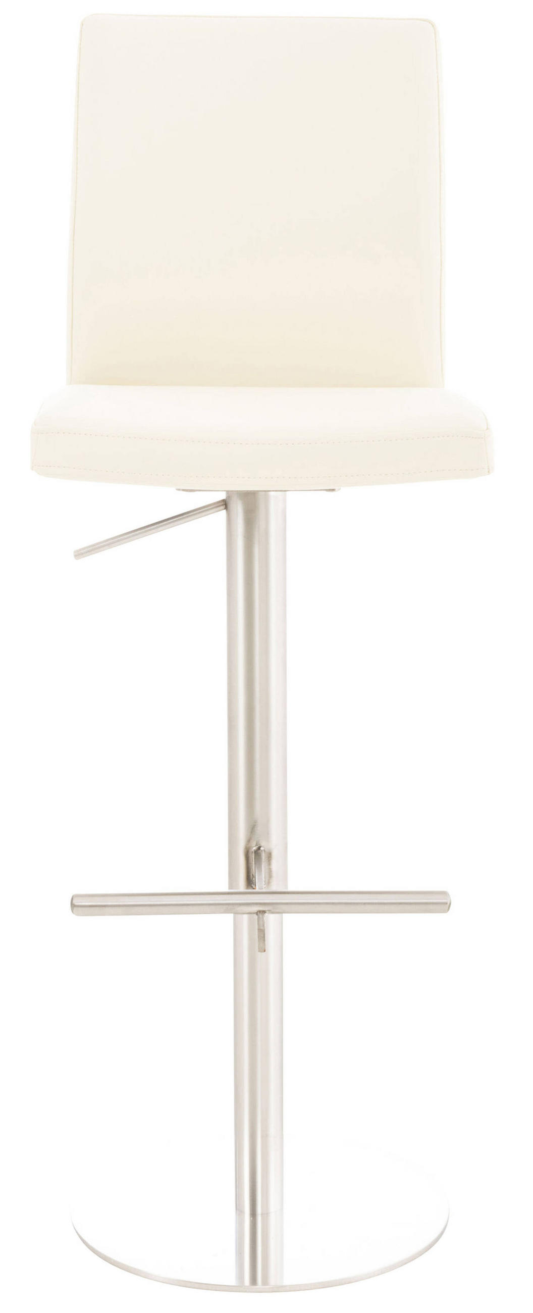 BARHOCKER Cathy, Gestell Edelstahl, Kunstleder Creme - Chromfarben/Creme, Kunststoff/Textil (40/100/49cm) - TPFLiving
