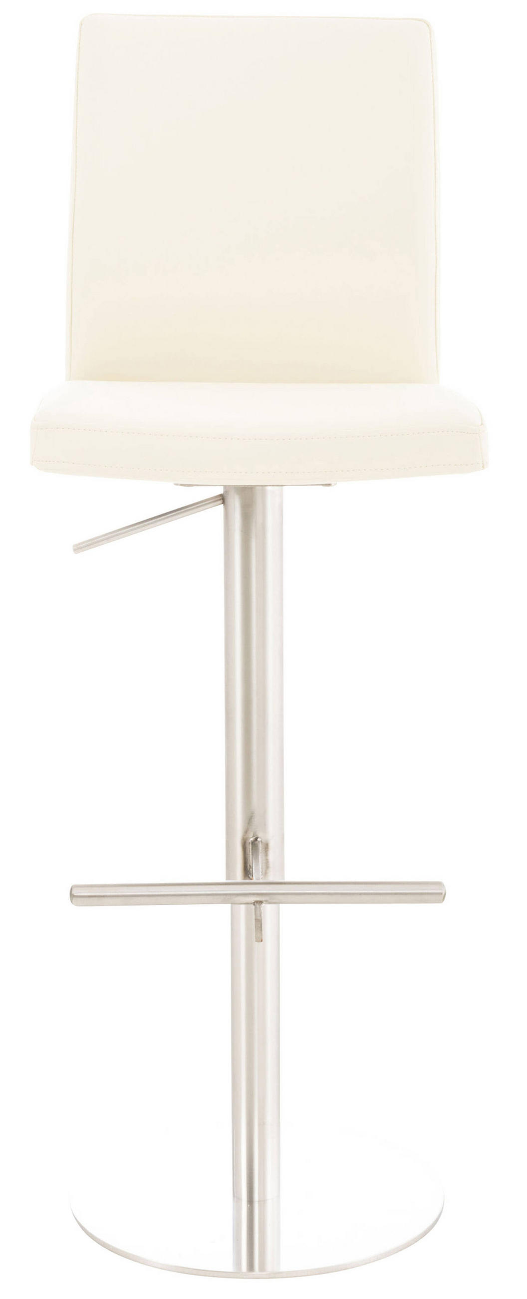 BARHOCKER Cathy, Gestell Edelstahl, Kunstleder Creme - Chromfarben/Creme, Kunststoff/Textil (40/100/49cm) - TPFLiving