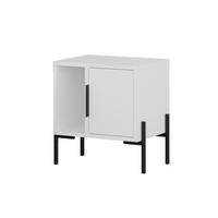 NACHTTISCH Glynn Z106 Weiß 45/35/50 cm - Schwarz/Weiß, Holzwerkstoff/Metall (45/50/35cm) - Decortie