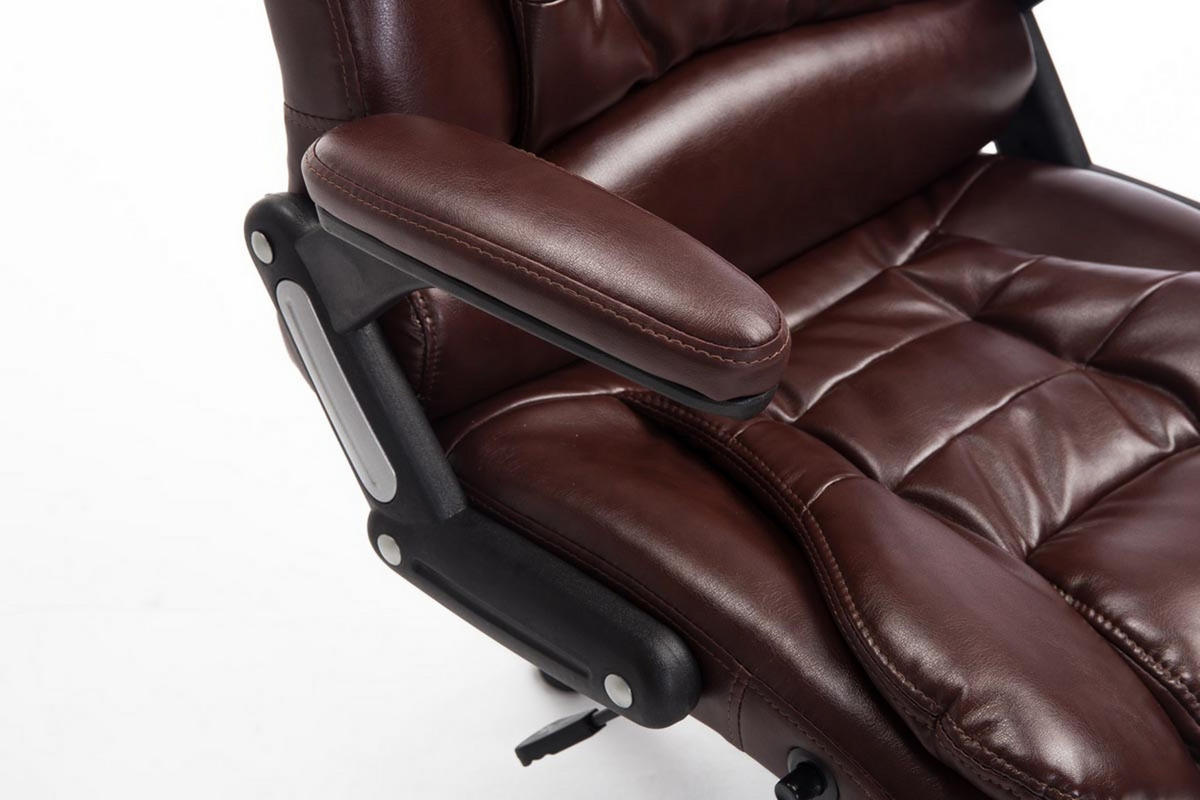 BÜROSTUHL Toronto, Kunstleder Bordeauxrot - Bordeaux, Textil/Metall (69/123/78cm) - TPFLiving