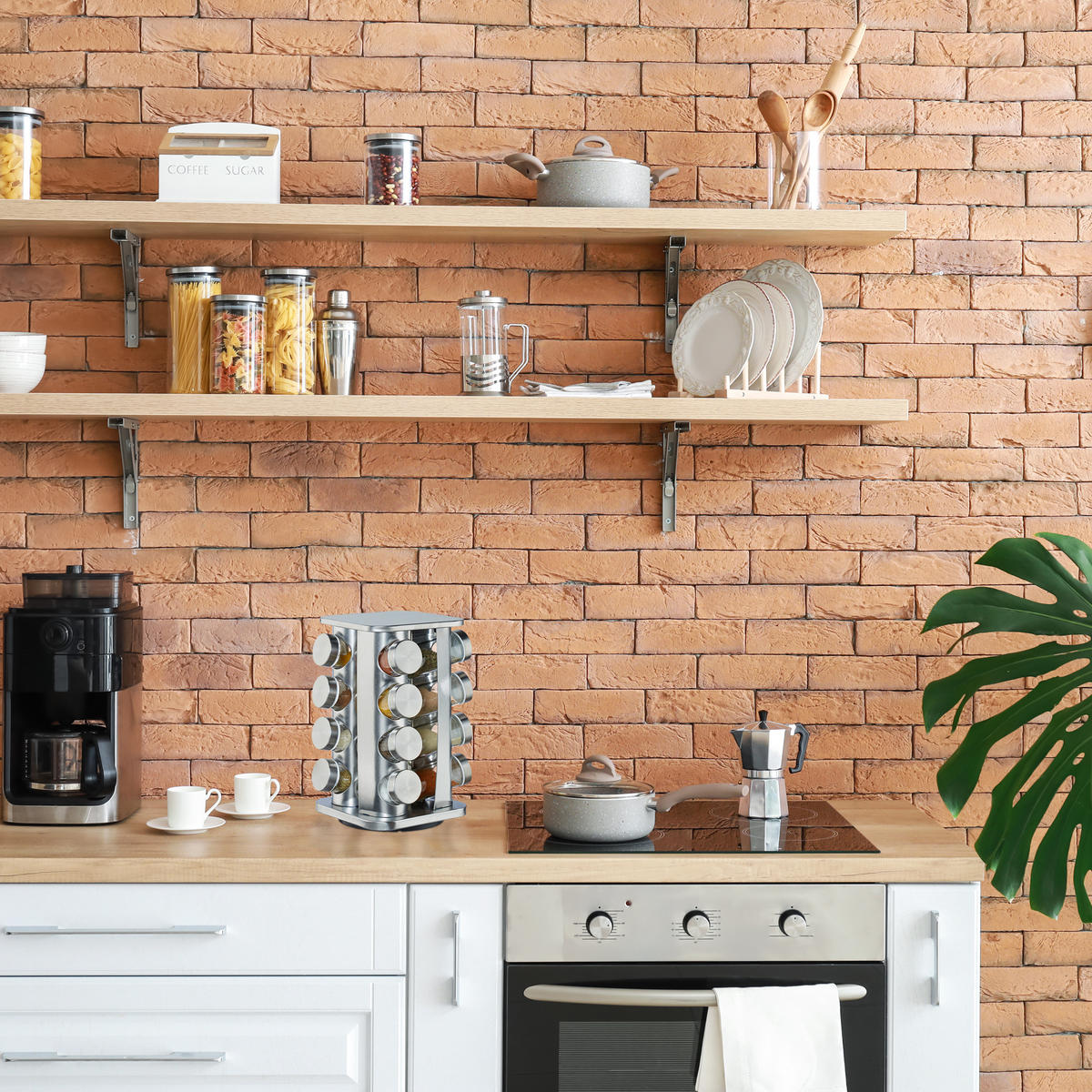 GEWÜRZKARUSSELL - Multicolor, Glas/Metall (18.5/27.5/18.5cm) - Relaxdays