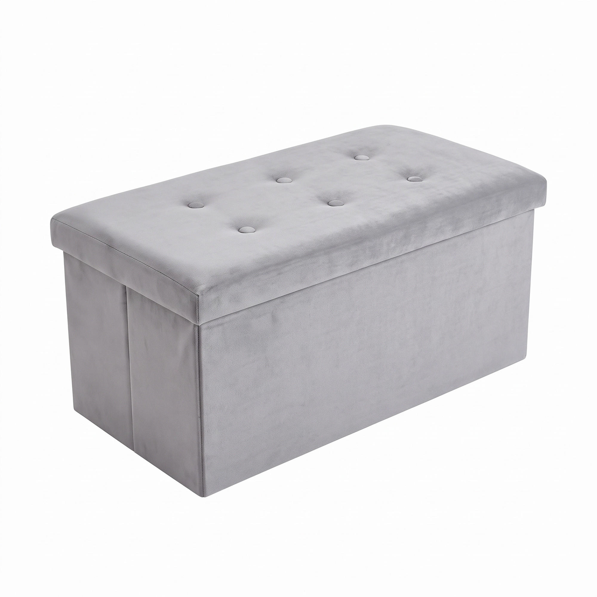 Scena Living Samt-Hocker Grau 38x38x76 cm