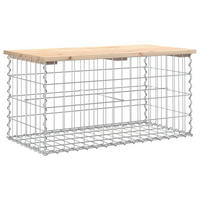 GARTENBANK aus Gabionen 83x44x42 cm Massivholz Kiefer - Braun, Holz (83/42/44cm) - furnicato