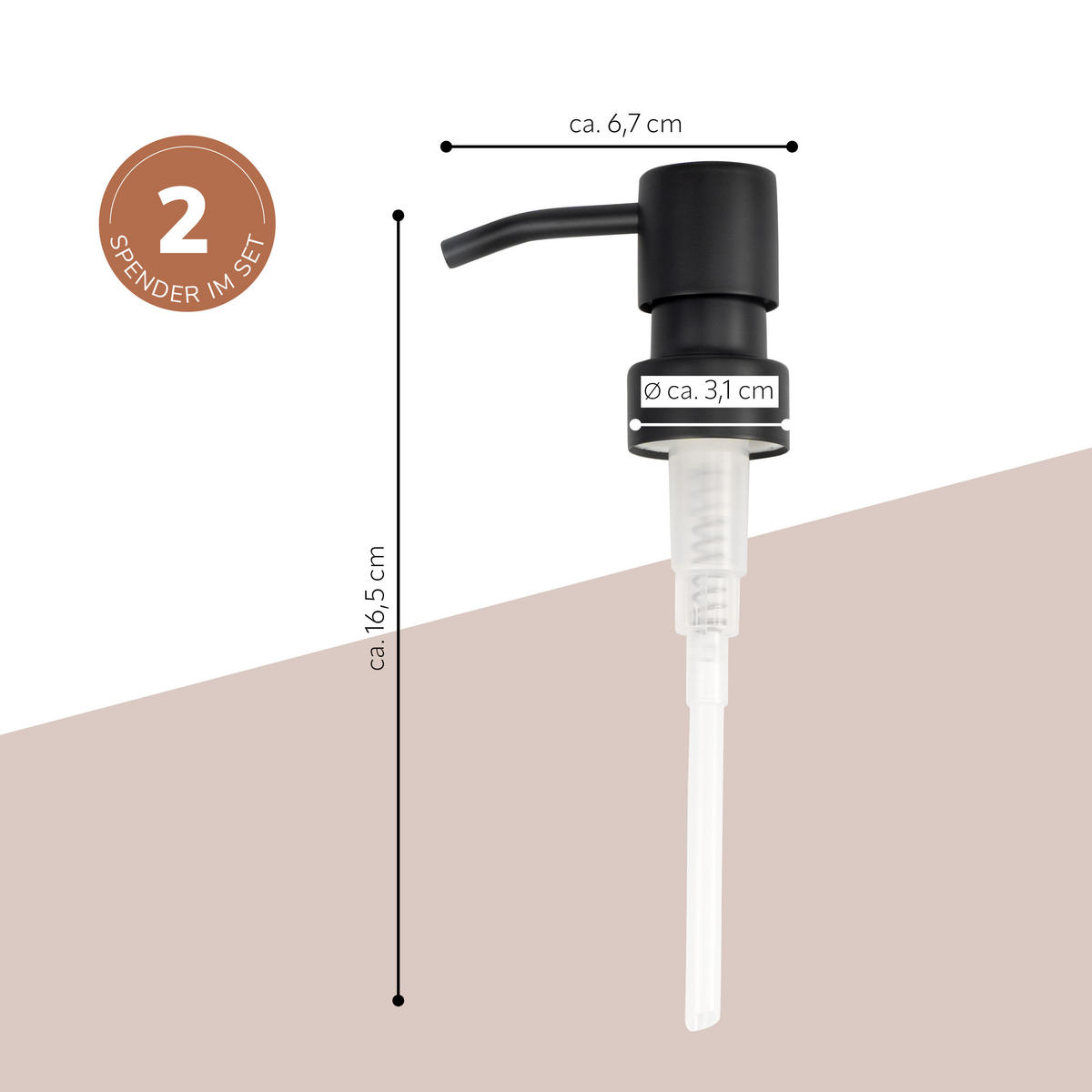 ERSATZ-SEIFENSPENDERPUMPKOPF PIAZZA BLACK 2er-Set, schwarz - Schwarz, Metall (6.7/16.5/3.1cm) - bremermann