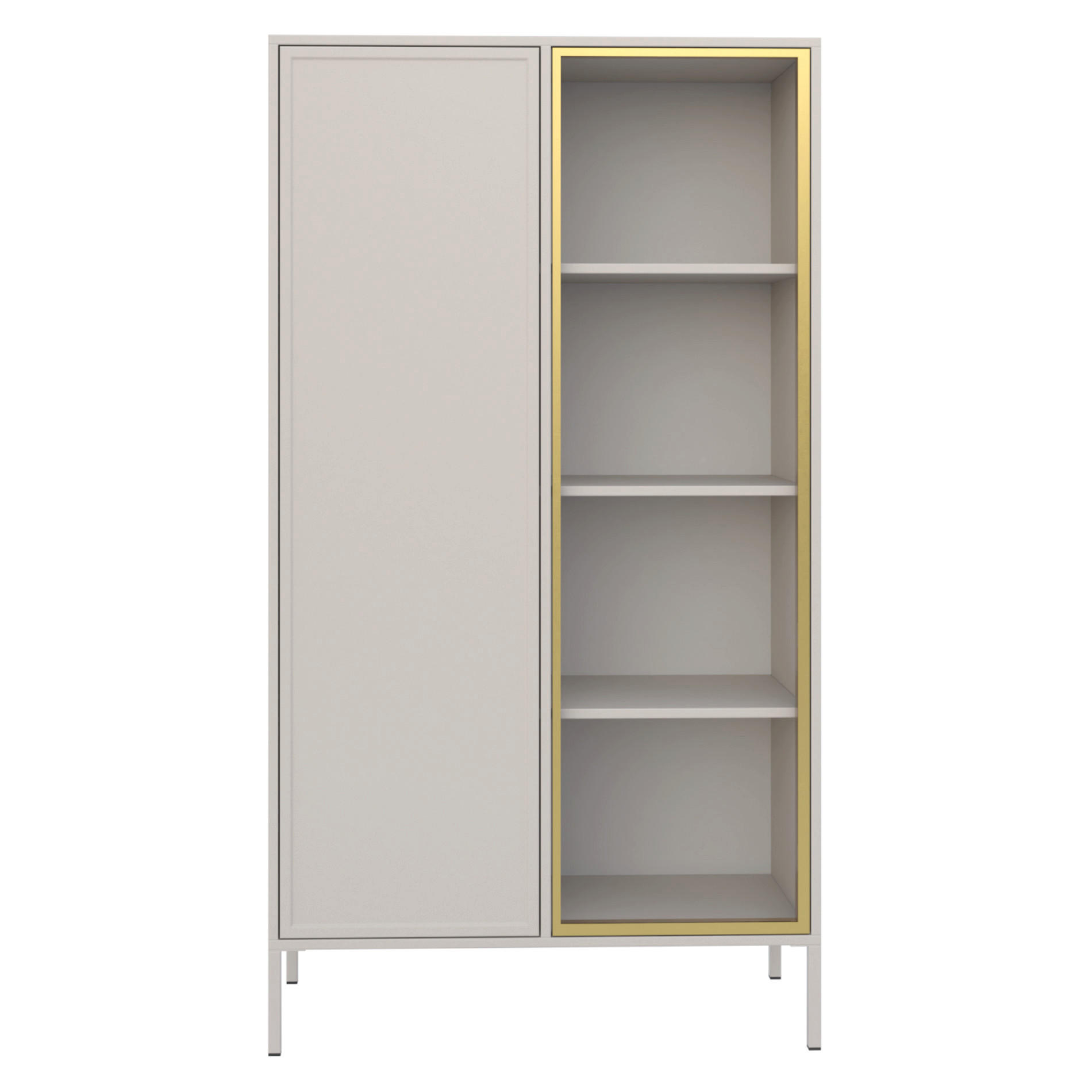 VITRÍNA Velveto kašmír 90 cm - kašmírová, kov/kompozitné drevo (90/160.2/40cm) - Selsey