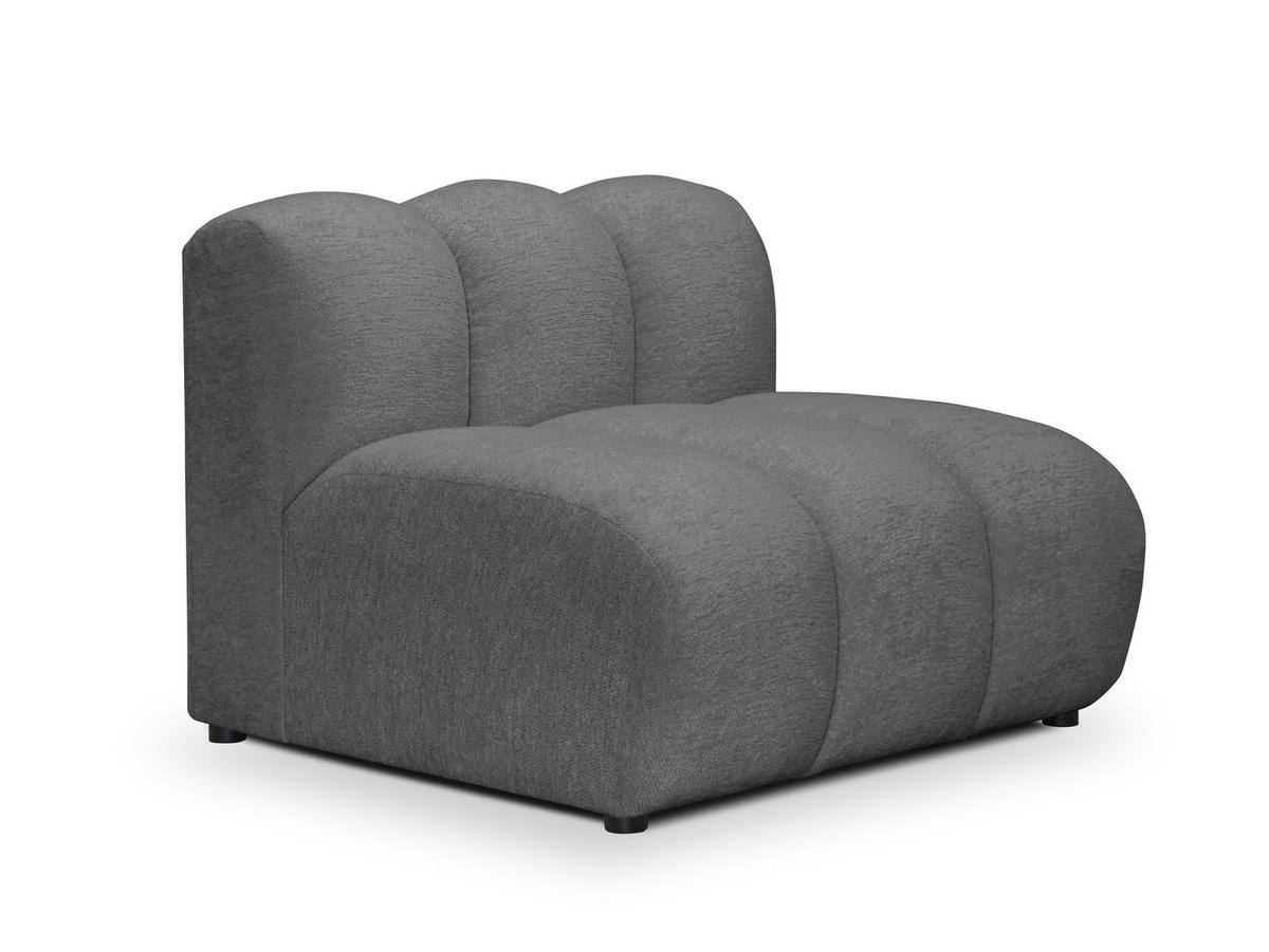 SOFAELEMENT Chenille Stoff Grau - Dunkelgrau/Schwarz, Holzwerkstoff/Kunststoff (90/70/89cm) - Makamii