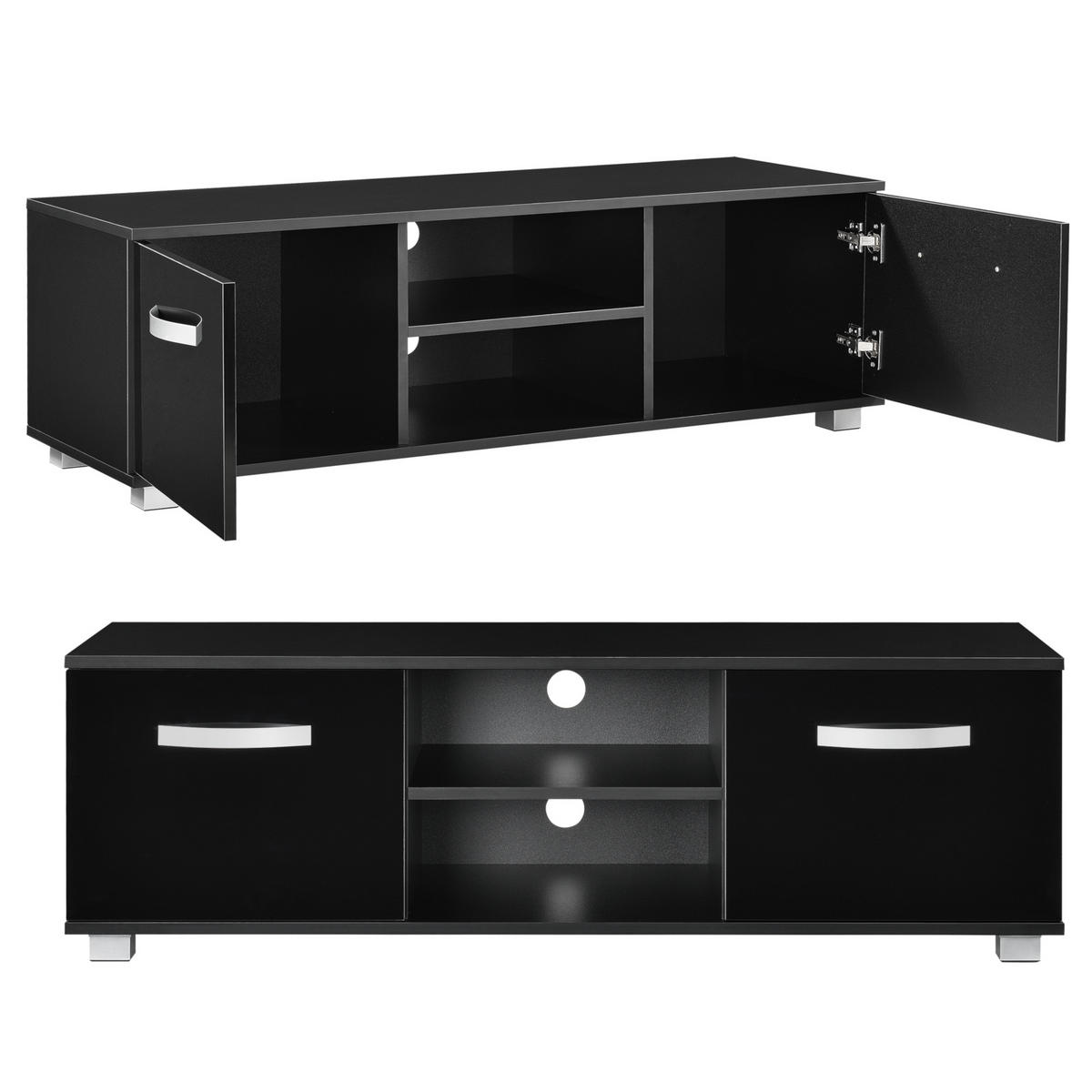 LOWBOARD Laugar - Schwarz, Holzwerkstoff (120/38/40cm) - [en.casa]