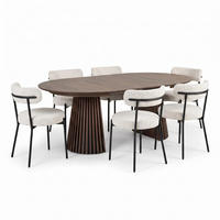 ESSGRUPPE 7-TLG. Tokyo Grau - Creme/Grau, Textil/Metall (120/75/120cm) - ebuy24