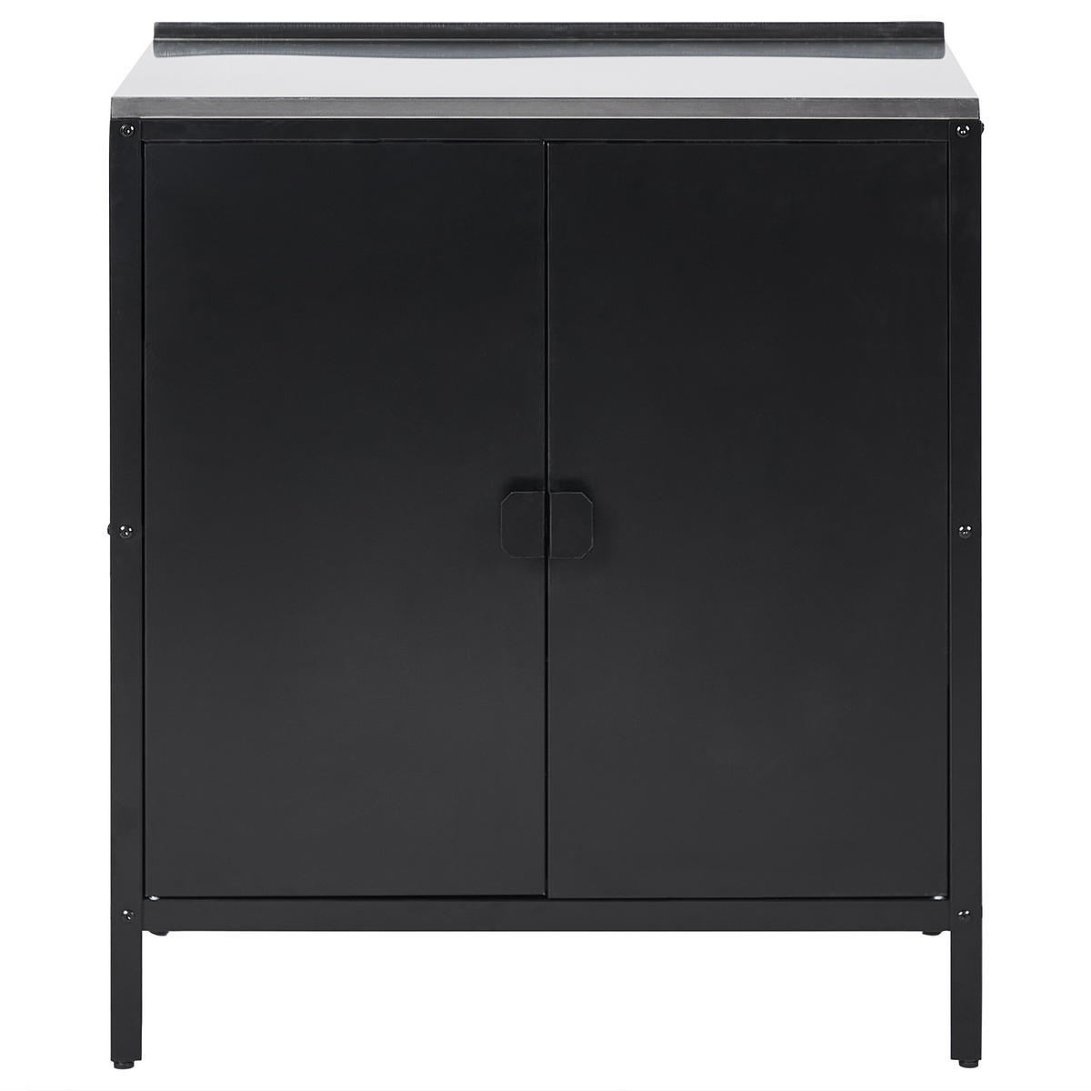 SCHRANK Schwarz Vilama - Silberfarben/Schwarz, Metall - Beliani