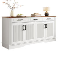 SIDEBOARD 3D Front 4 Türen 3 Schubladen MDF - Weiß, Holzwerkstoff (160/75/40cm) - FLIEKS