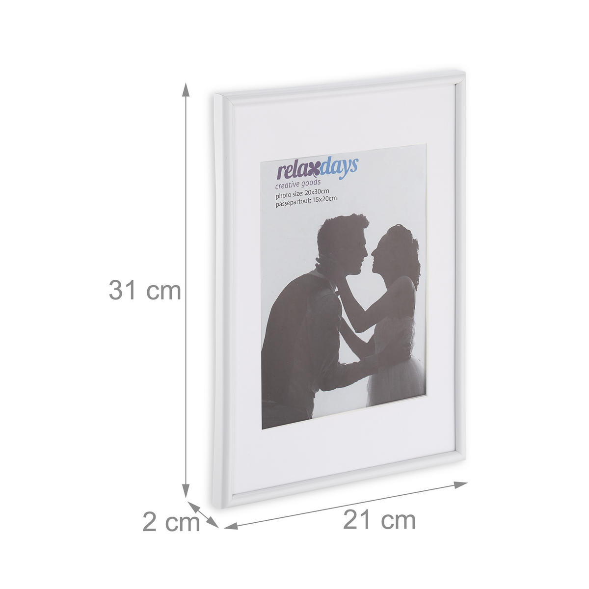 2xBILDERRAHMEN - Weiß, Glas/Kunststoff (21/31/2cm) - Relaxdays