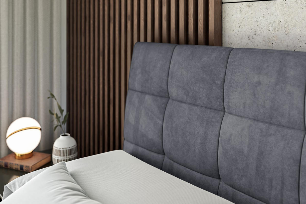 BOXSPRINGBETT APO KING - 140 x 200 - H3/H4 - Dunkelgrau - Dunkelgrau, Holzwerkstoff (140/200cm) - ALTDECOR