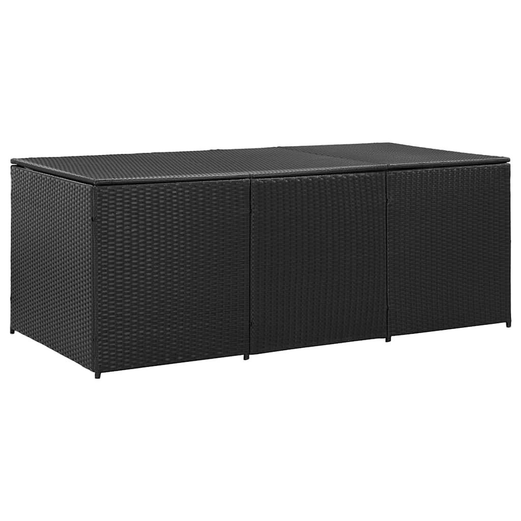GARTENBOX Poly Rattan 180/90/70 Cm Schwarz - Schwarz, Kunststoff (180/70/90cm) - vidaXL