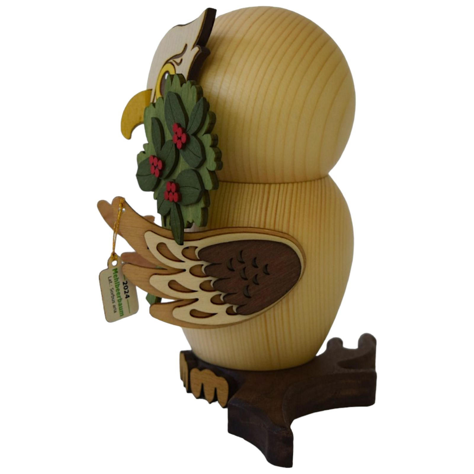 RAUCHFIGUR Eule Jahreseule 2024 Mehlbeere 15 cm - Multicolor, Holz (10/15/10cm)