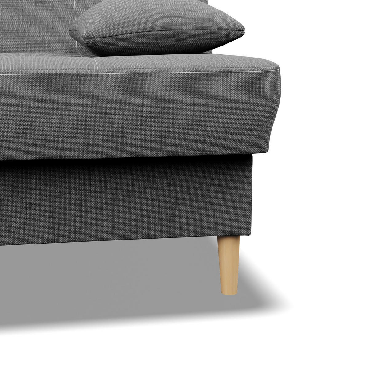 SOFA 3-SITZER MIT SCHLAFFUNKTION AVENTO Hellgrau - Hellgrau, Textil (93/96/200cm) - Mebligo