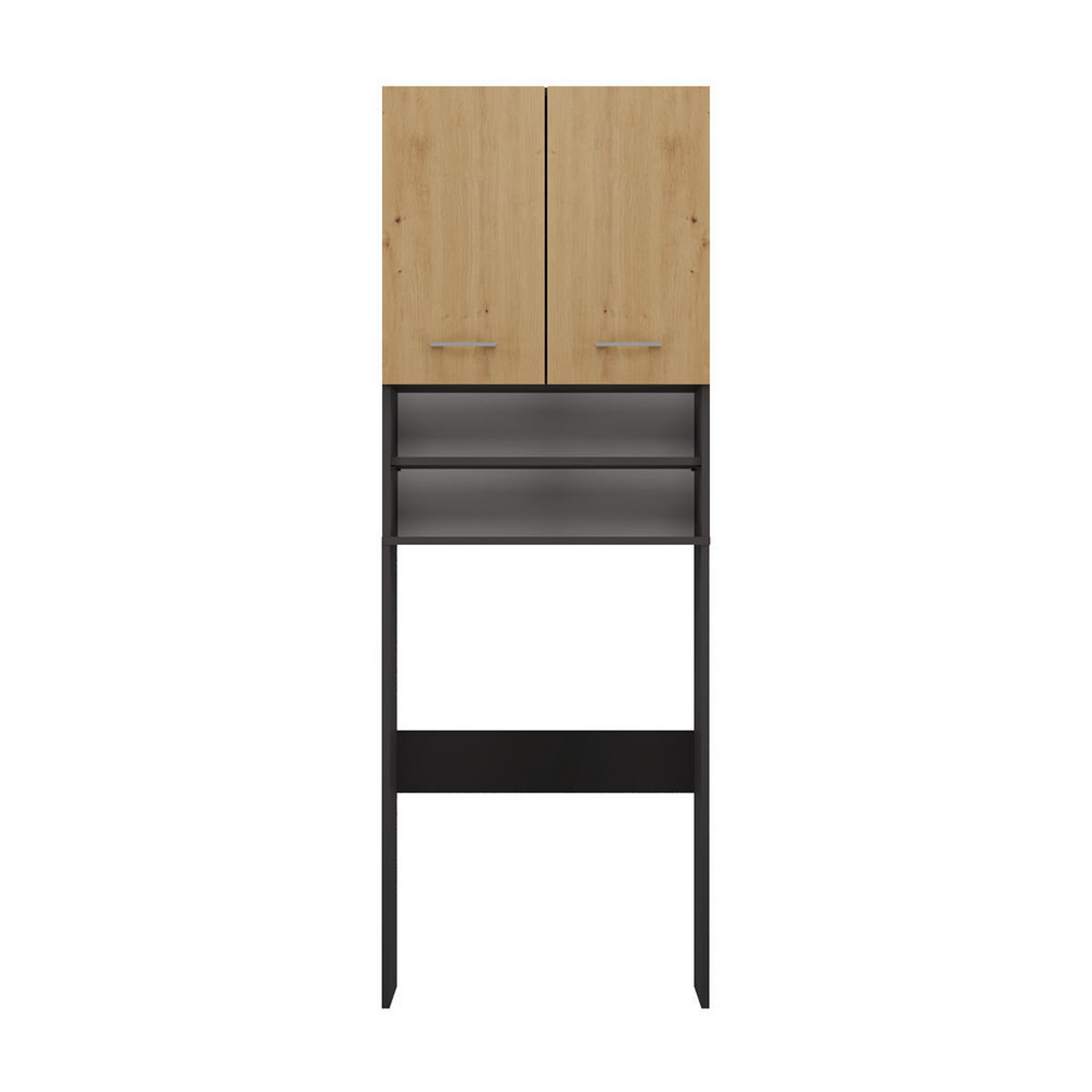 WASCHMASCHINENSCHRANK Bagnoli M: H: 180 cm, B: 64 cm, T: 30 cm Anthrazit/brown - Braun/Grau, Holzwerkstoff (30/180/64cm) - 3XE LIVING