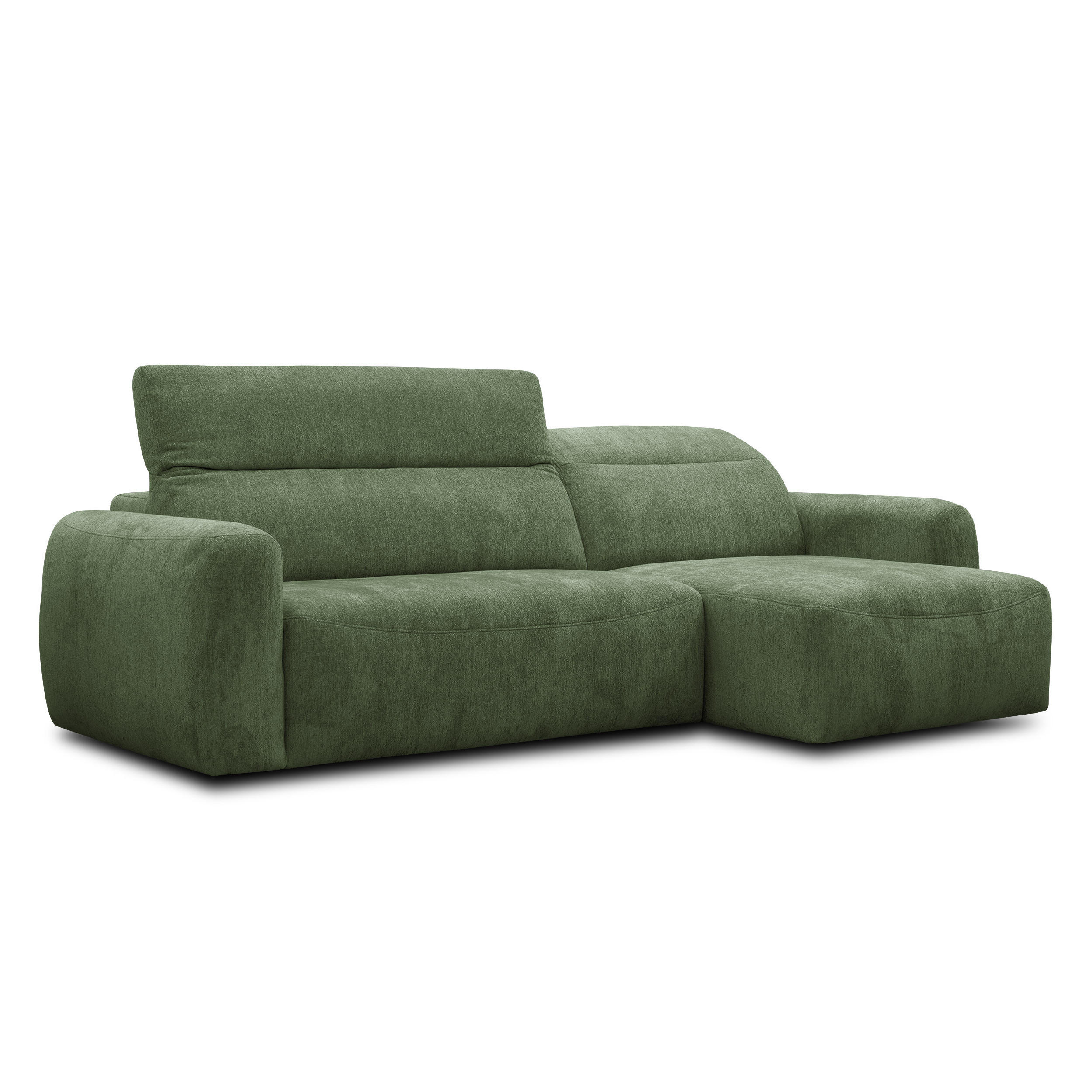 Wozimo Ecksofa Dunkelgrün 272x81x159 cm
