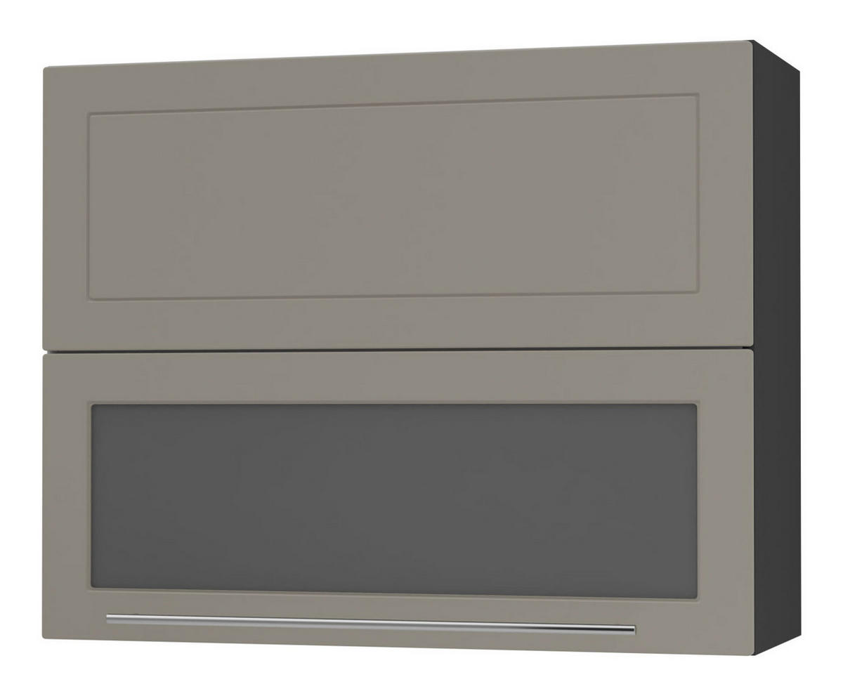 KÜCHENHÄNGESCHRANK Kvantum W8BS/90 Beige Matt / Schwarz Matt 90 / 32,5 / 72cm - Beige/Schwarz, Holz/Holzwerkstoff (90/72/32.5cm) - Feldmann-Wohnen