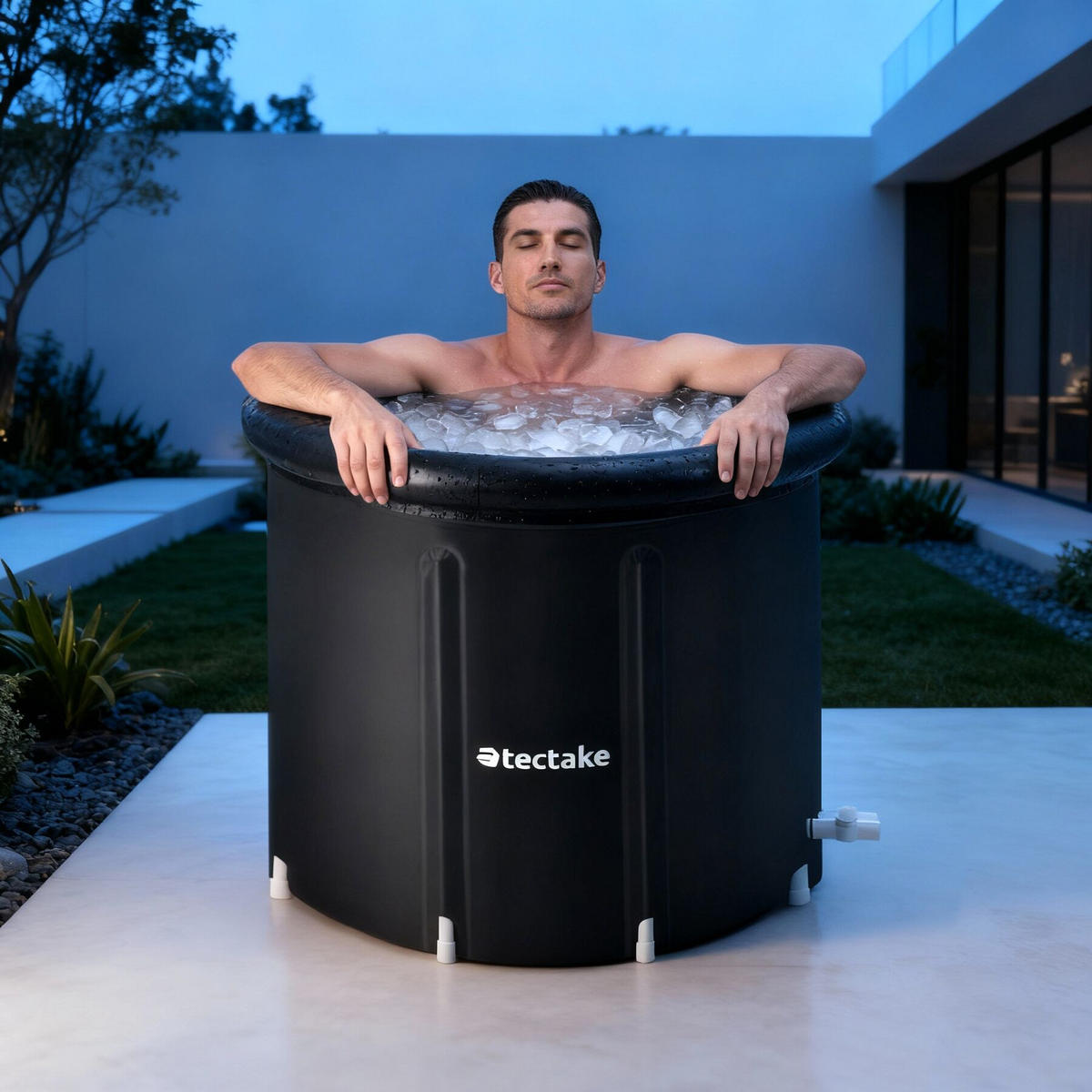 EISBADETONNE Helsinki,inkl. Tragetasche, Pumpe und Wasserkissen,schwarz - Schwarz, Kunststoff (75/75/75cm) - tectake