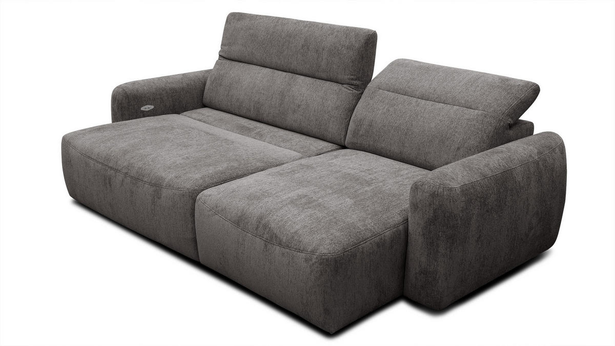 ECKSOFA NERO 4-Sitzer, dunkelgrau - Dunkelgrau/Schwarz, Holz/Textil (272/81/159cm) - Courtois Laville