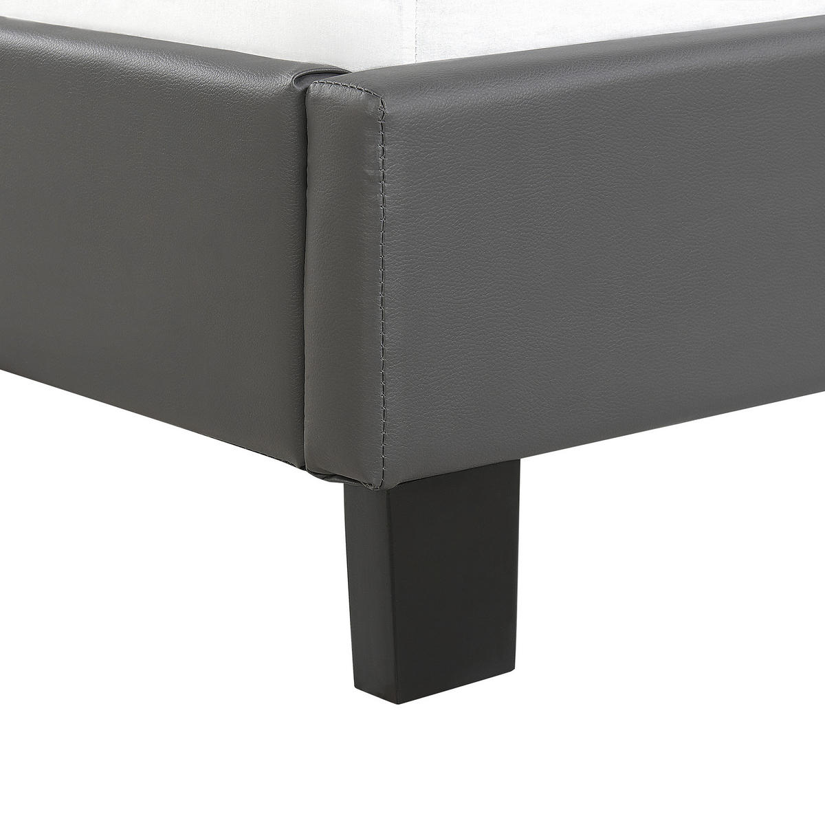 BETT 160/200cm Grau Poitiers - Grau, Textil (160/200cm) - Beliani