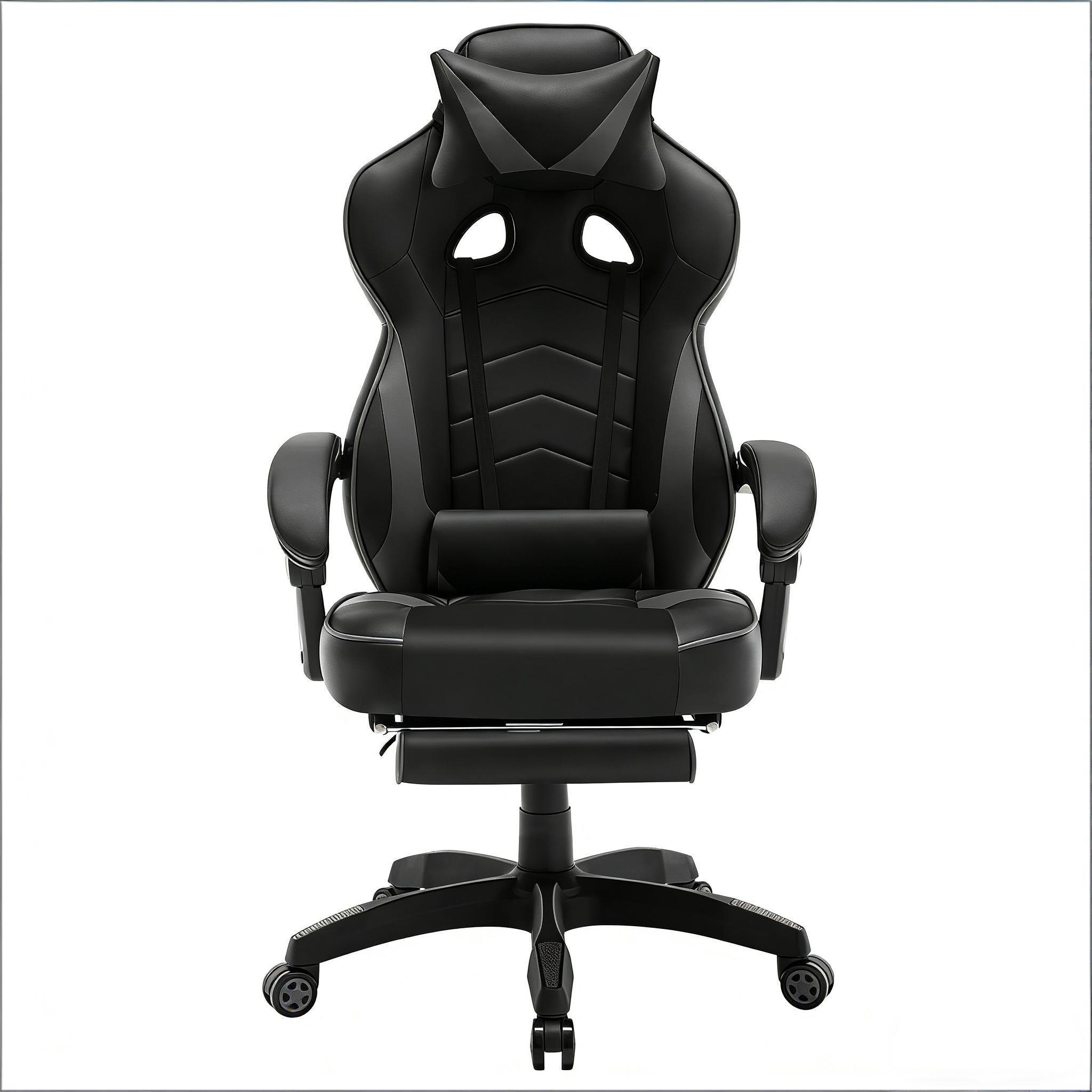 GAMINGSTUHL Schwarz/Grau 70/46/128 cm - Schwarz, Metall (70/128/46cm) - PANGIVO
