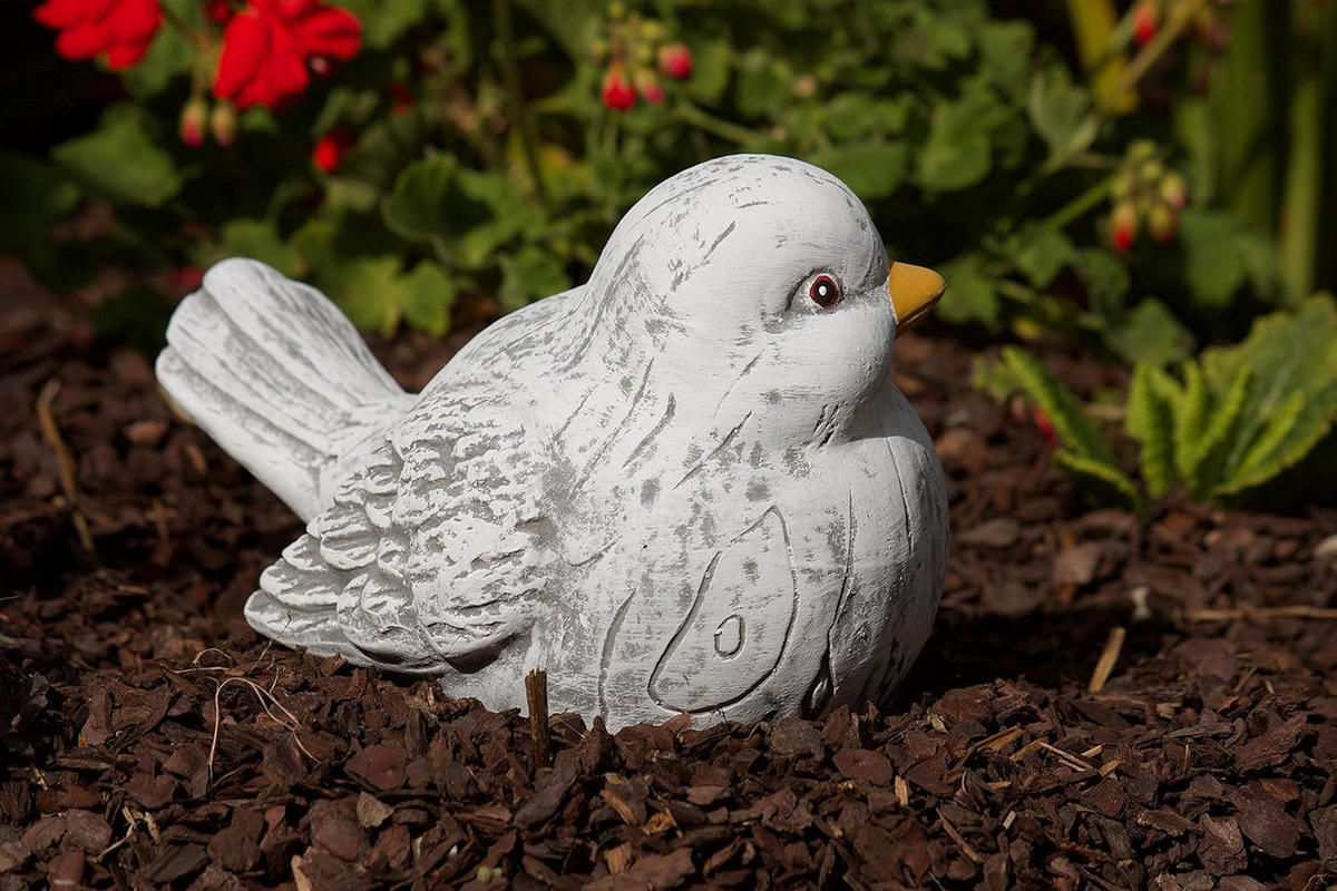 STEINFIGUR Vogel Bert frostfest massiver Steinguss - Grau, Stein (14/15/21cm) - stoneandstyle