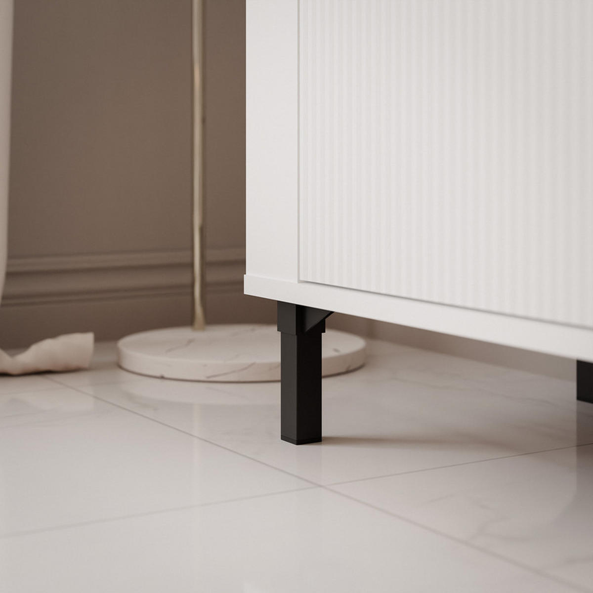 HIGHBOARD AVENA 97/40/136 cm, Weiß / Eiche - Weiß, Holzwerkstoff/Kunststoff (97/136/40cm) - Idohome