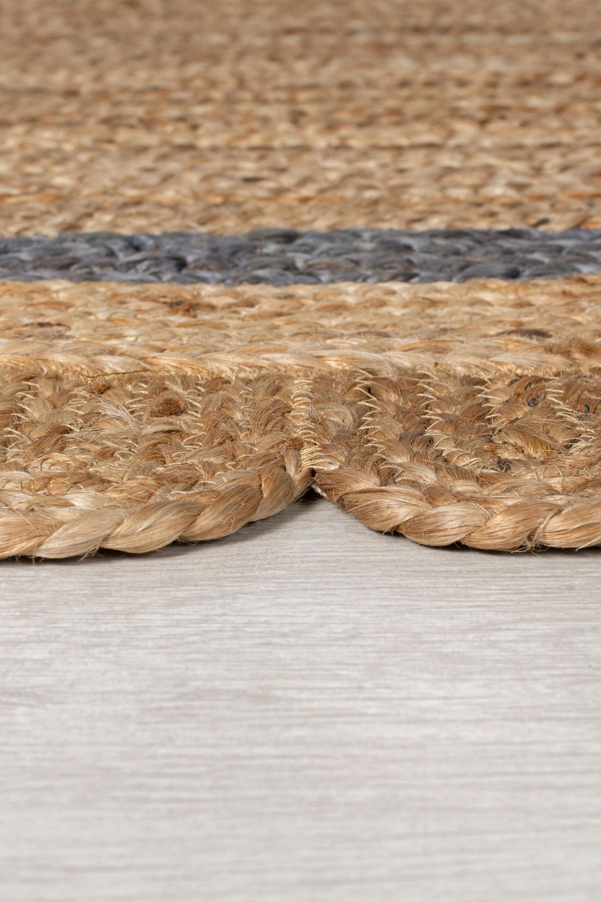 TEPPICH Jute Handarbeit-Design, naturfarben GRACE, Braun-Grau 80x230 cm - Braun, Naturmaterialien (80/230cm) - KADIMA DESIGN