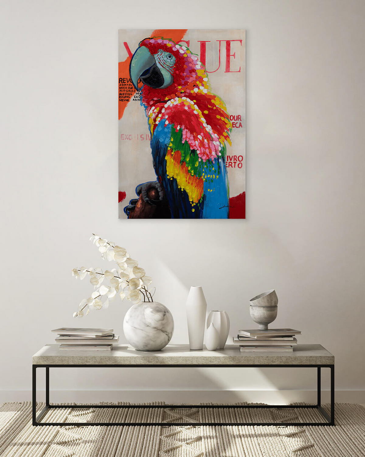 RUČNE MAĽOVANÝ AKRYLOVÝ OBRAZ 60/90 cm, viacfarebný, abstraktný dekoratívny motív - viacfarebná, drevo/textil (60/90cm) - KUNSTLOFT