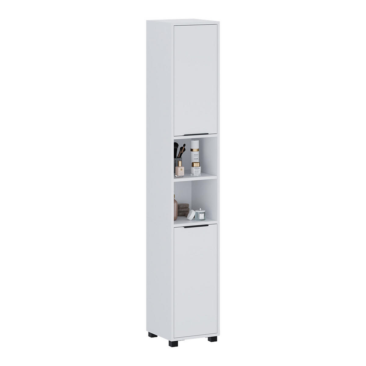 BADSCHRANK Alina Weiß 30 x 176 cm mit 2 Türen - Weiß, Holzwerkstoff (30/176/30cm) - Vicco