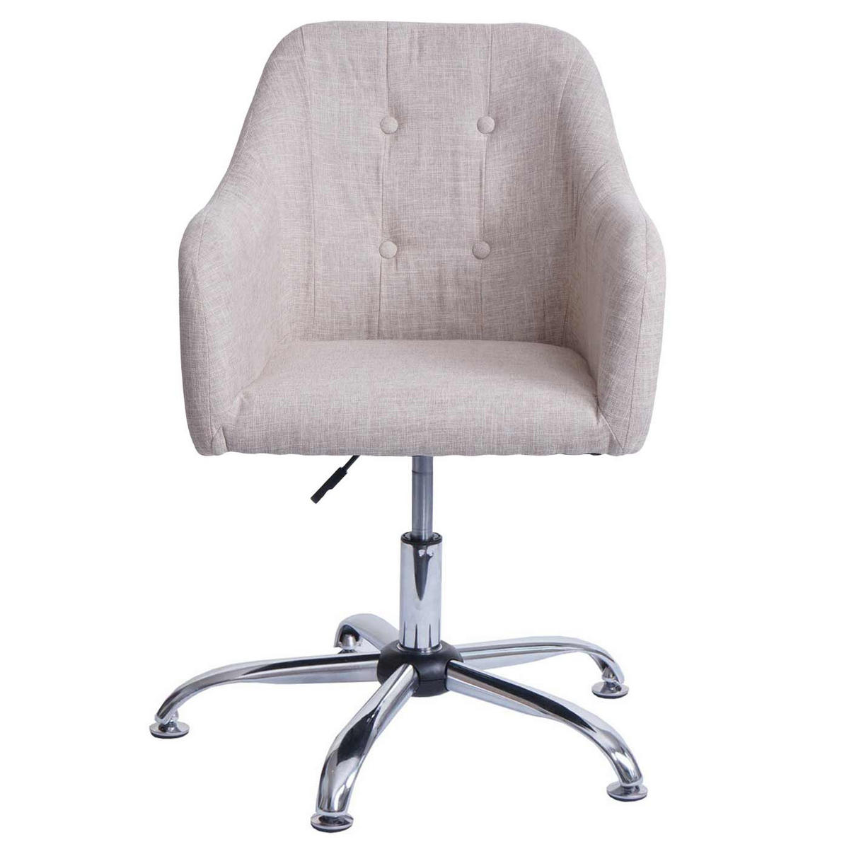 DREHSTUHL HxBxT 91x57x62cm Sitzhöhe 41cm drehbar höhenverstellbar Metall Textil Creme - Creme, Textil (57/91/62cm) - PROREGAL