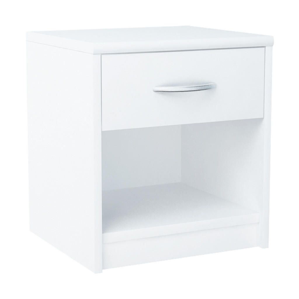Home Collective ODKLÁDACÍ stolek s 1 zásuvkou, šířka 35 cm, v bílé barvě