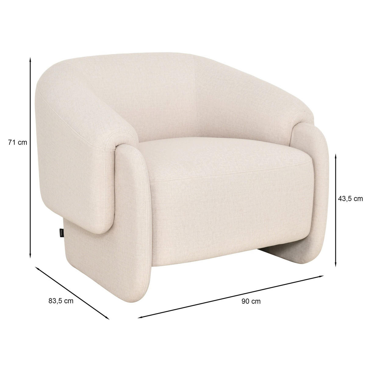 RELAXSESSEL Balisty Creme - Creme, Textil (90/71/83.5cm) - Selsey