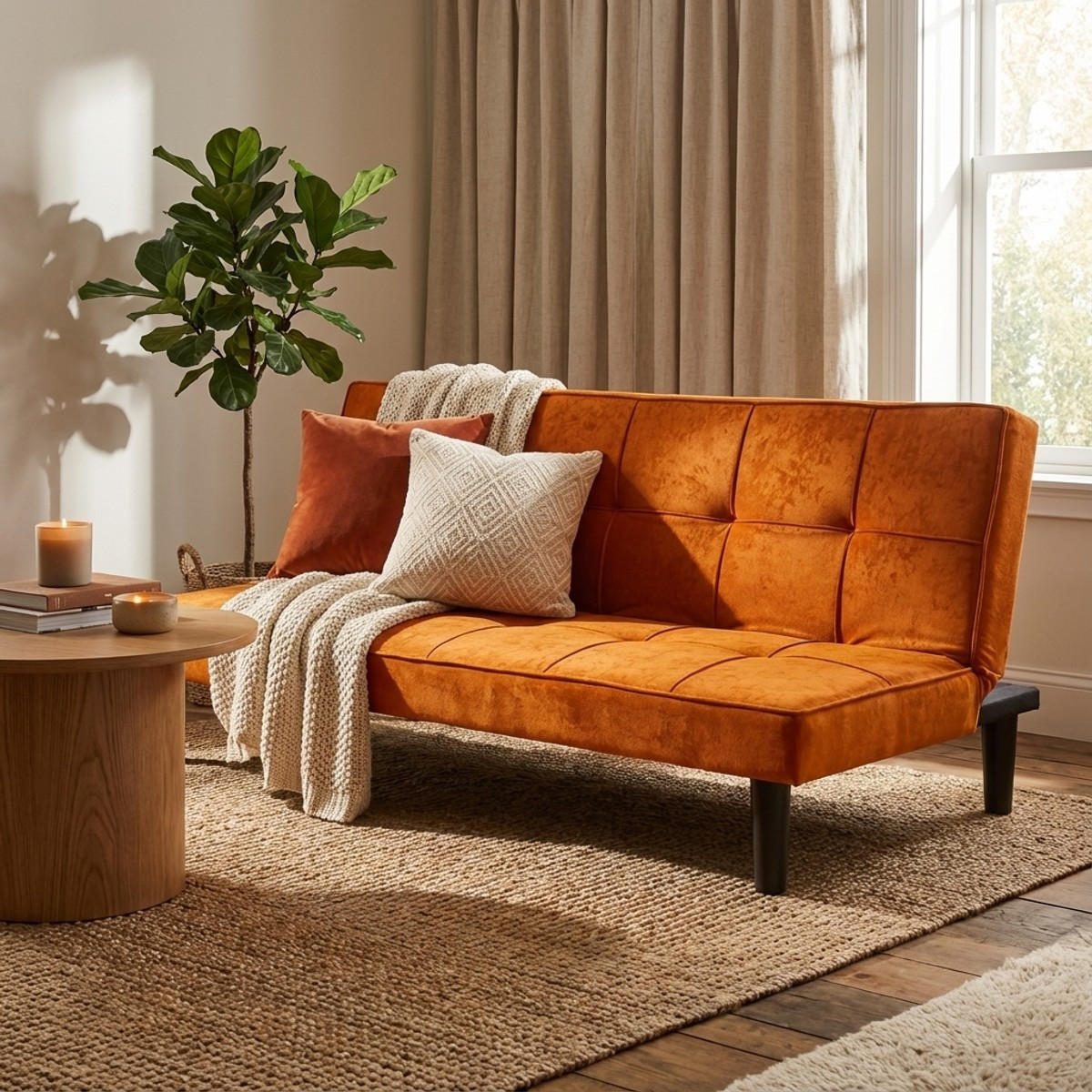 2-SITZER Sofabett Giada - Orange - Orange, Textil (179/76/91cm) - Pasmara