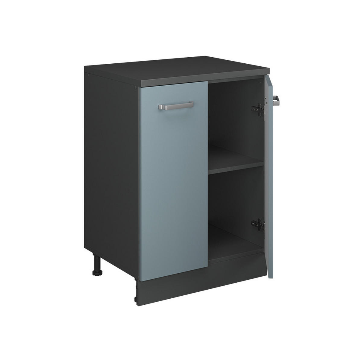 OMARICA ZA PODSTREŠJE Rion Modro-siva 60 x 81.6 cm brez naklona z 2 vrati - antracit/modrosiva, leseni material (60/83.8/46cm) - Vicco