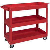 WERKZEUGWAGEN DE-09502 3-stufig mit 150 kg Belastbarkeit Rot - Rot, Metall (35.3/76/83cm) - ComfortXL