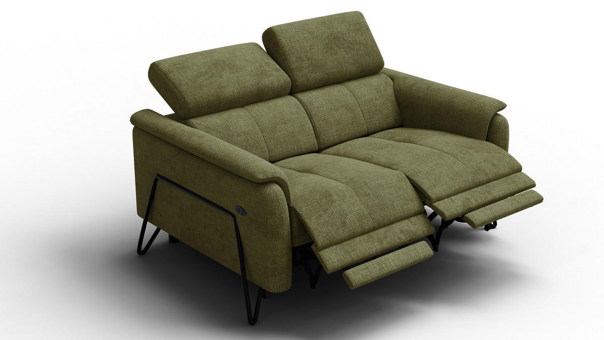 RELAXSOFA RODEN 2-Sitzer, olive - Olivgrün, Holz/Textil (152/82/103cm) - Courtois Laville