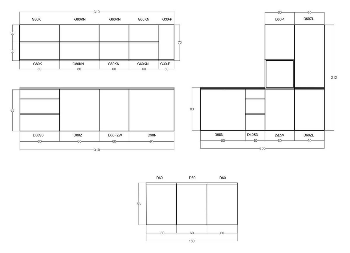 L-KÜCHE mit Insel Velmora Weiß Hochglanz – 310 × 250 cm + Insel 180 cm – KÜ-AS-015 – Weiß - Weiß, Holzwerkstoff (310/212/58cm) - ROYAL24_MARKT