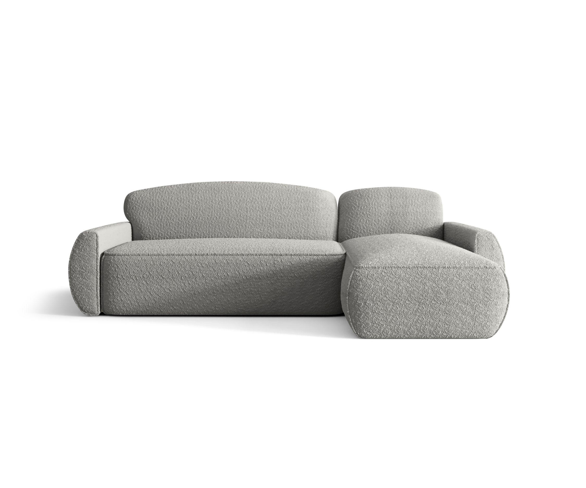 ECKSOFA mit Schlaffunktion LUCAS Quelle 83 Rechts - Grau, Textil (240/145cm) - Bedante